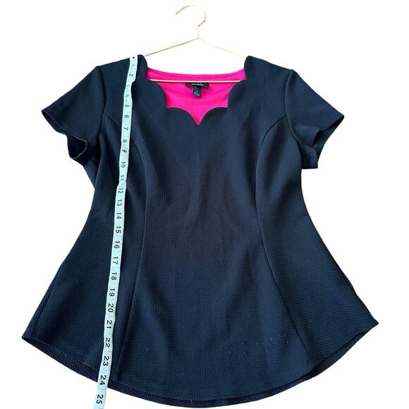 Alyx Black Sweetheart Neckline Peplum Blouse - Size Large - Picture 2 of 5